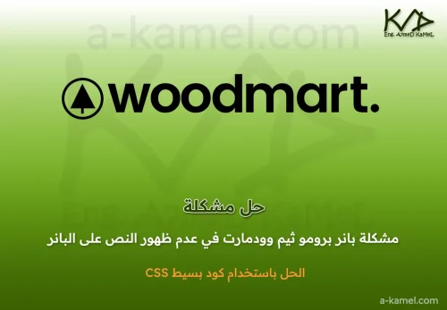 حل مشكلة بانر ثيم وودمارت لا يظهر النص في Elementor