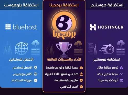 مقارنة بين استضافة برمجينا وهوستنجر وبلوهوست